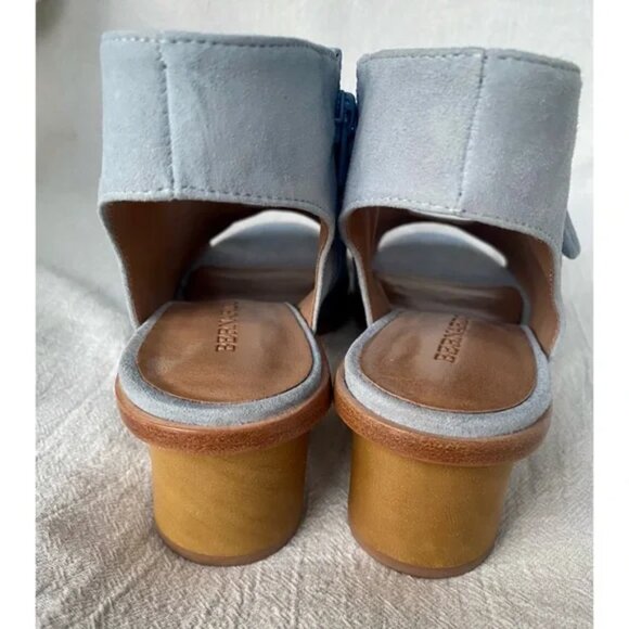 Anthro - Bernardo Luna Bow Shooties in Vintage Blue Round Block Heel Sz 9 - Picture 5 of 6